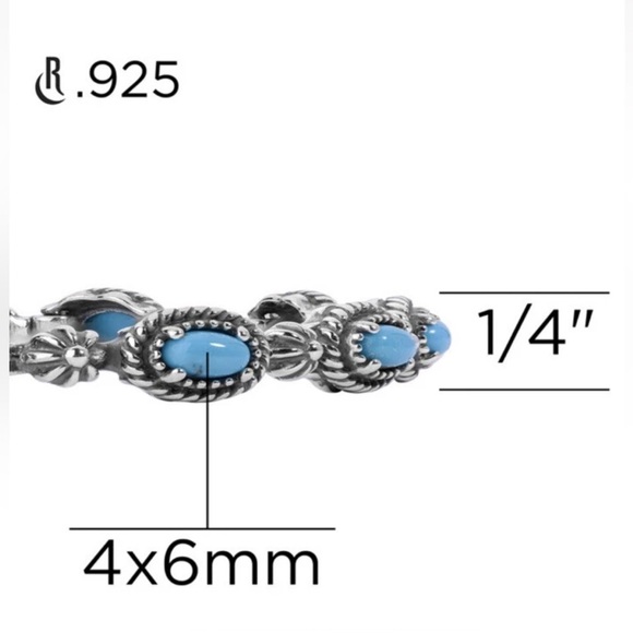 Vintage Carolyn Pollack American West Sterling Silver Turquoise Bracelet - Picture 12 of 13